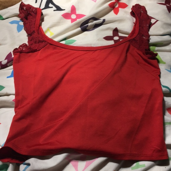Red lace top - Picture 3 of 5
